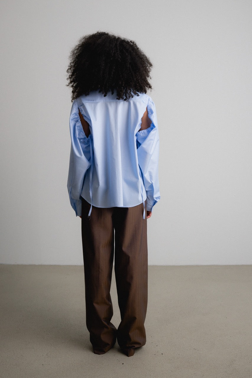 Frill Sleeve Shirt PIRI / sky