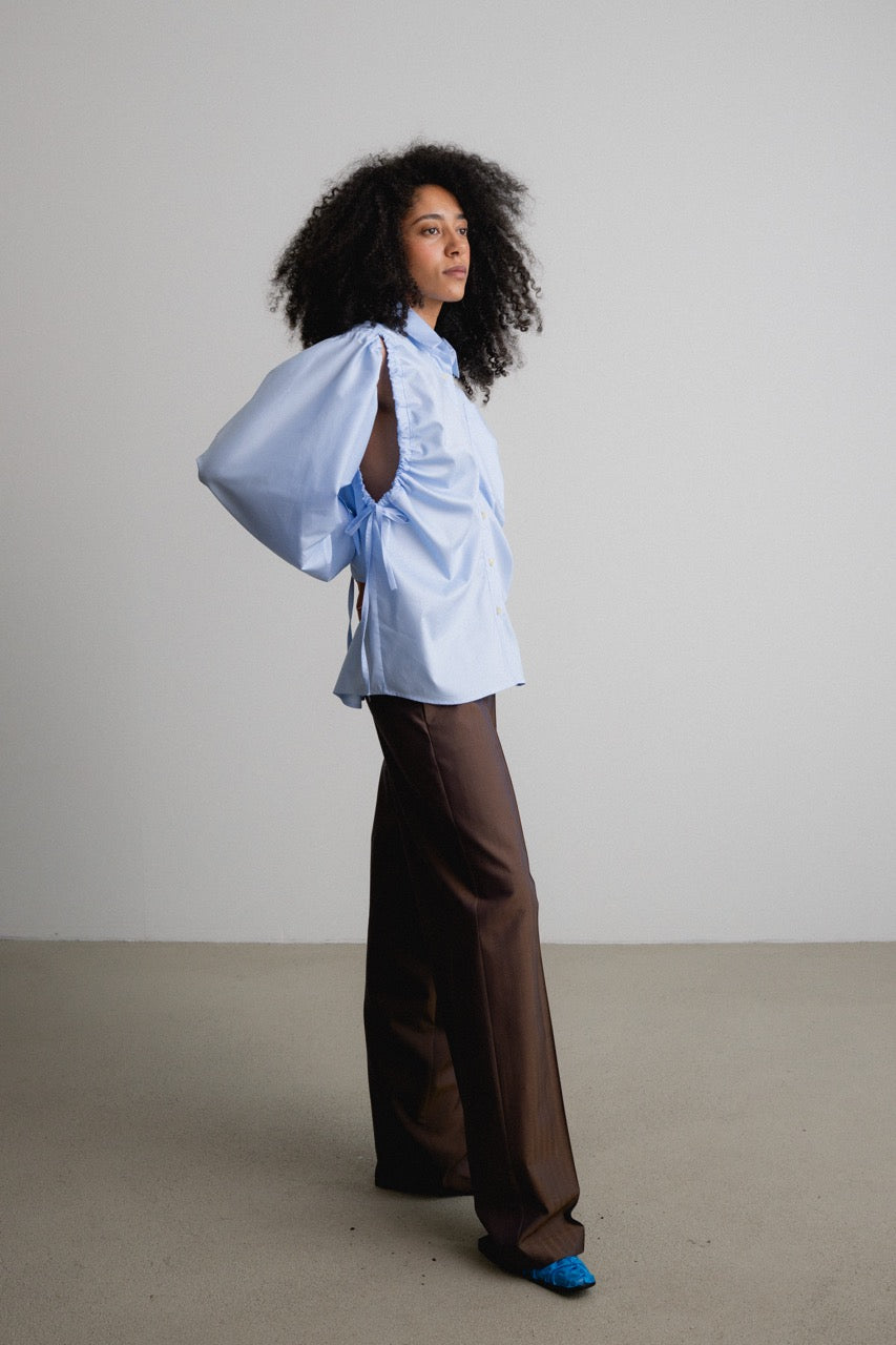 Frill Sleeve Shirt PIRI / sky