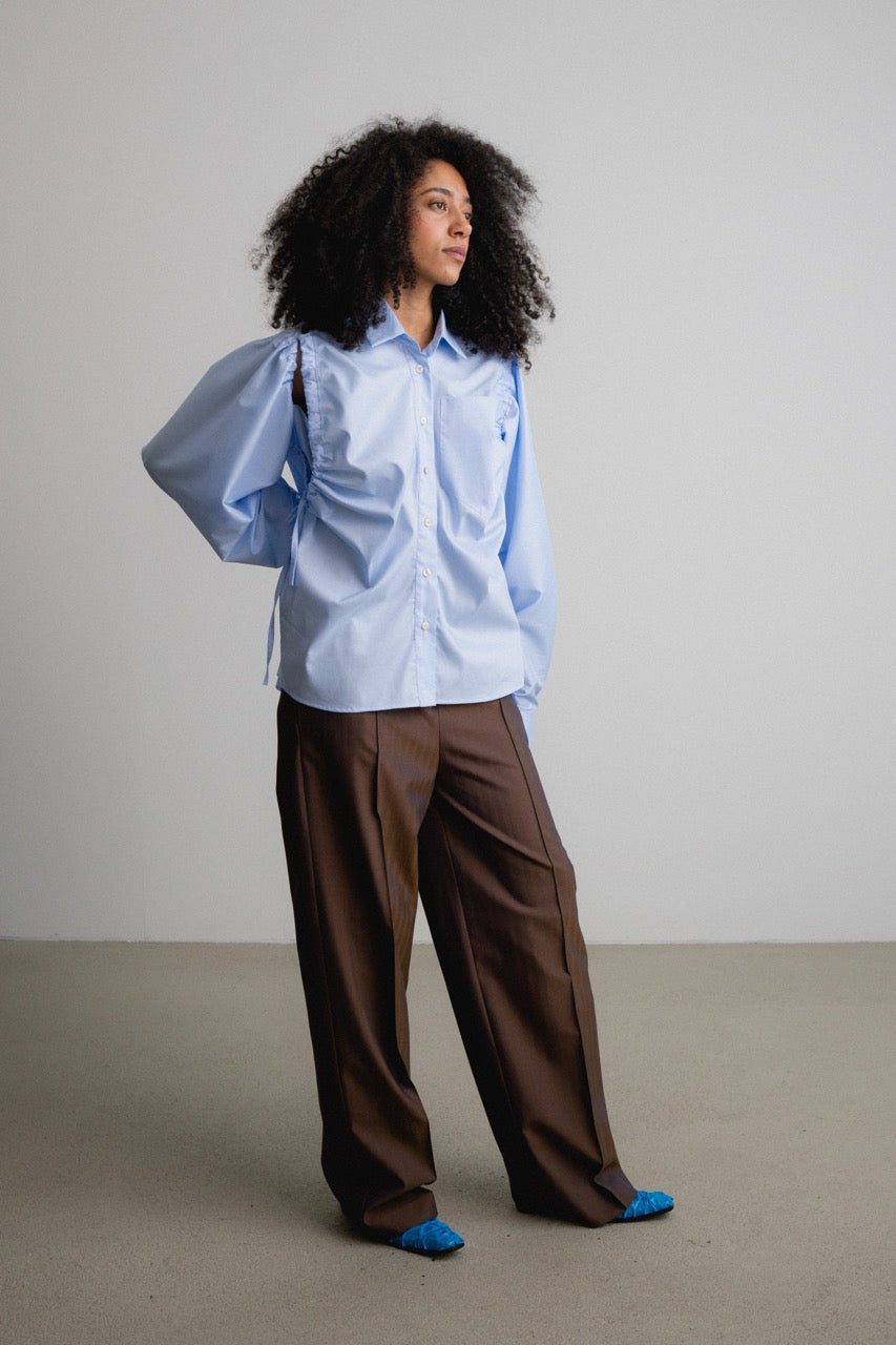 Frill Sleeve Shirt PIRI / sky