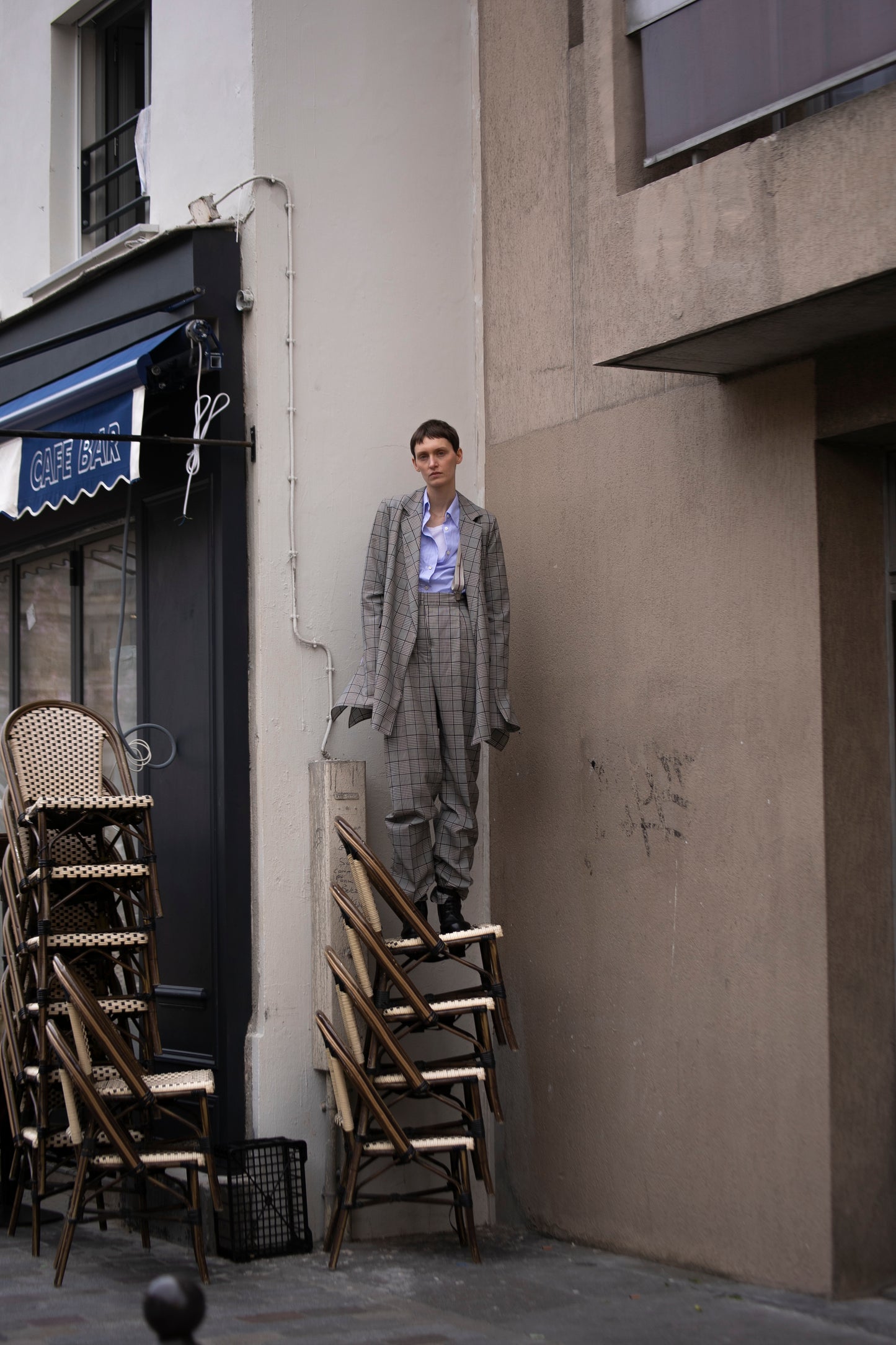 Bow Sleeve Blazer / library check