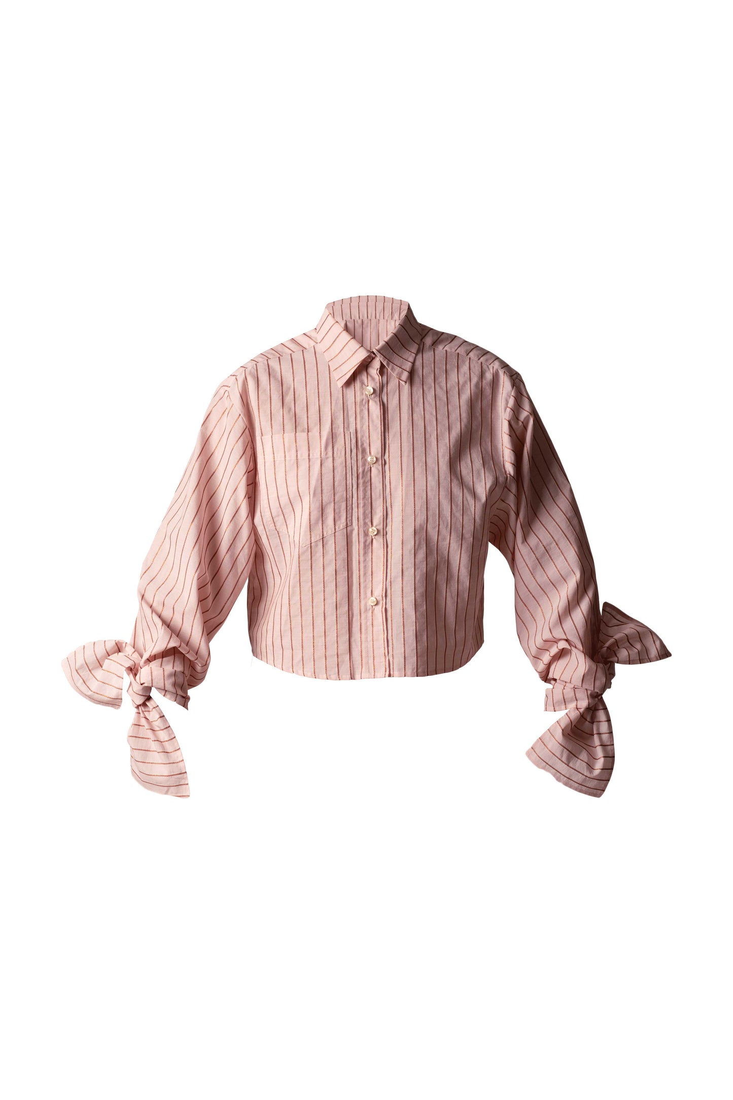 Bow Sleeve Crop Shirt DUSK / fire stripe