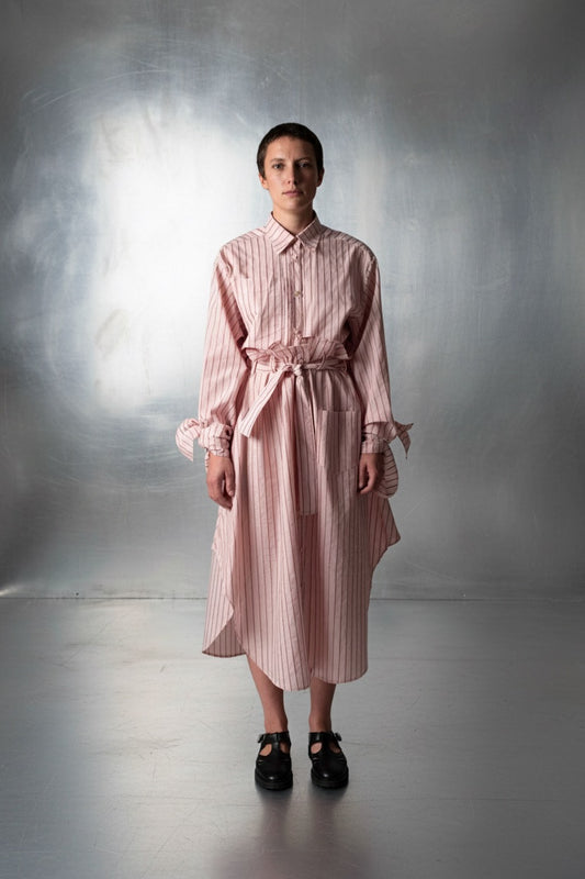 ADVENT SALE 4.12. / Bow Sleeve Crop Shirt DUSK / fire stripe