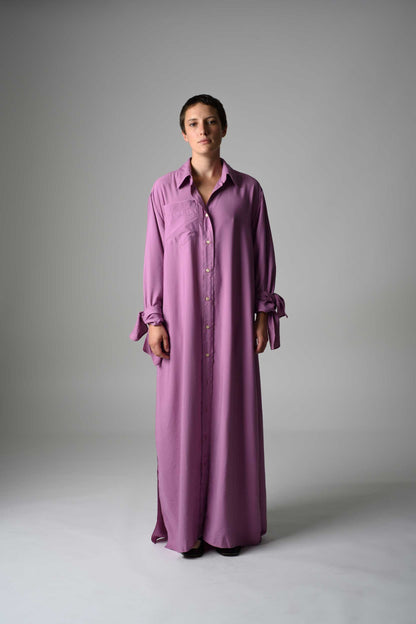 Bow Sleeve Maxi Dress LAZE / zyklam