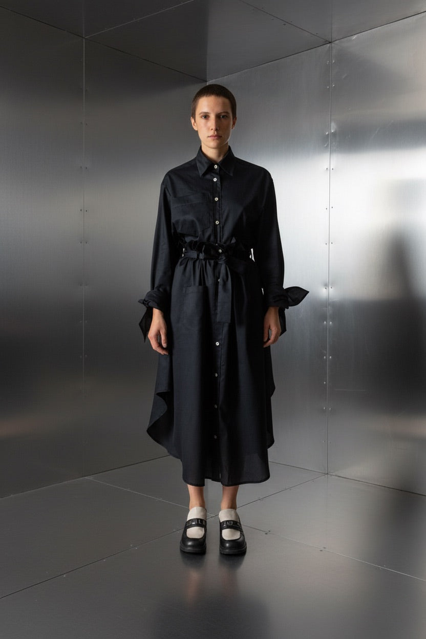 ADVENT SALE 23.+24.12. / Bow Sleeve Crop Shirt DUSK / eclipse black