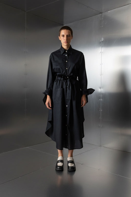 ADVENT SALE 23.+24.12. / Bow Sleeve Crop Shirt DUSK / eclipse black