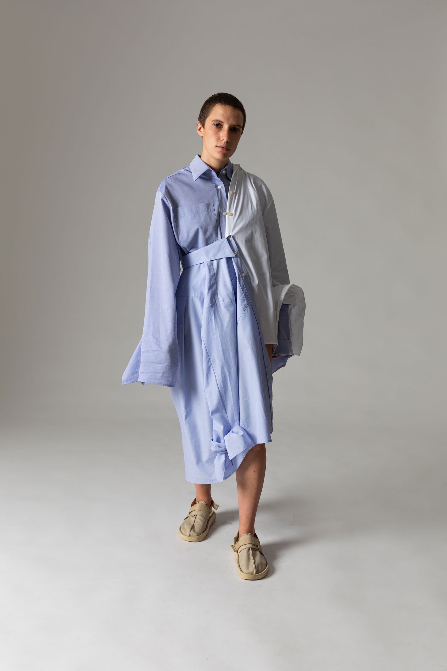 Bow Sleeve Shirt / cloudless blue