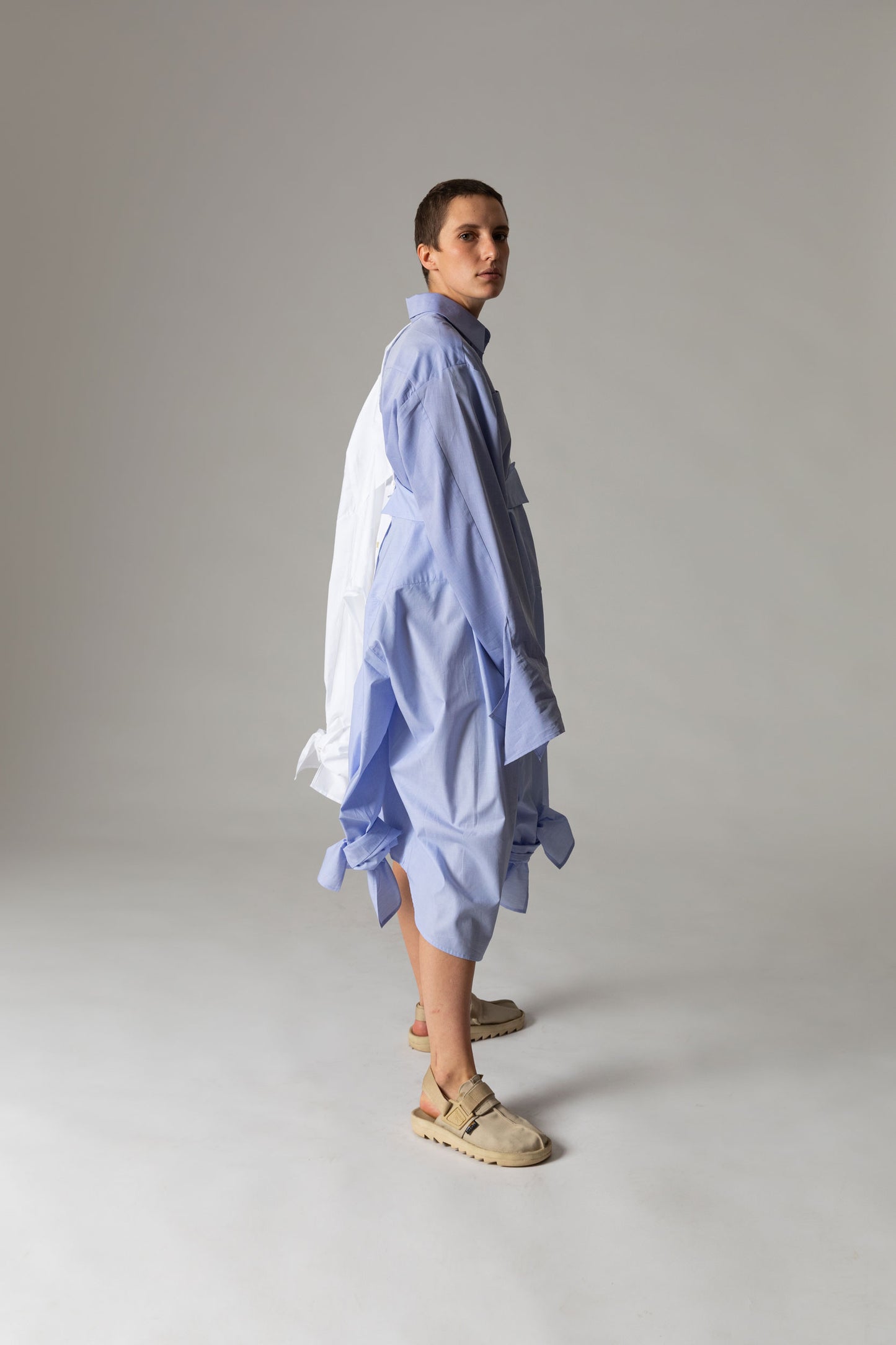 Bow Sleeve Shirt / cloudless blue