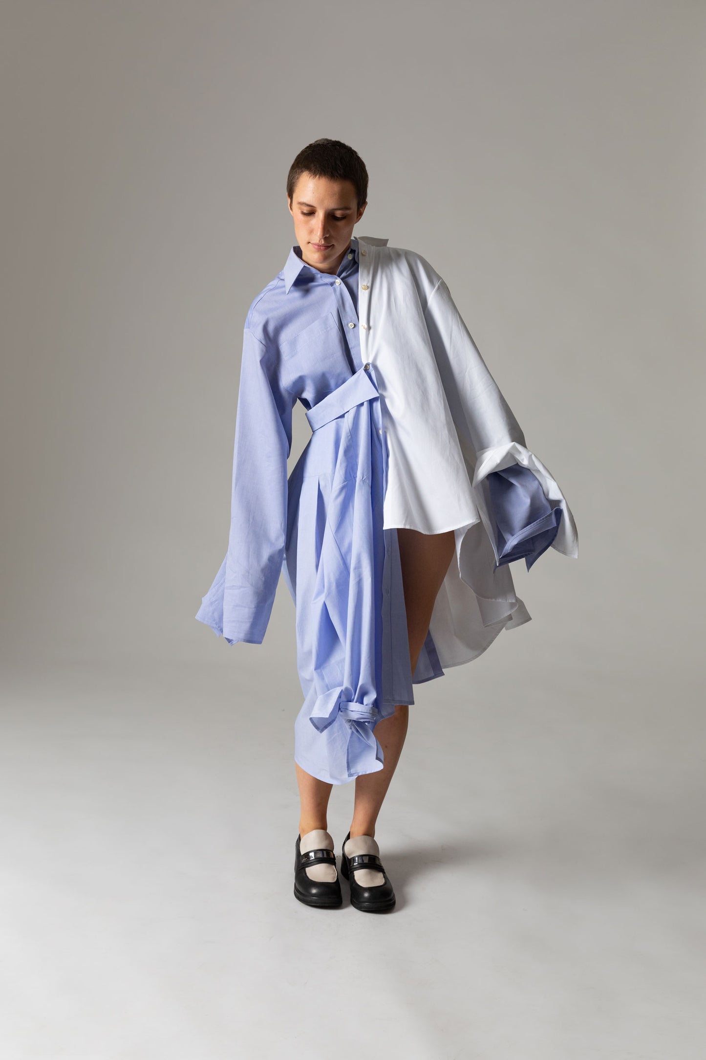 Bow Sleeve Shirt / cloudless blue