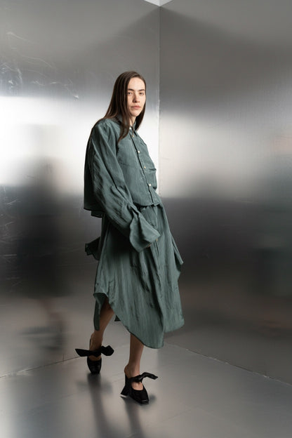 ADVENT SALE 3.12. / Bow Sleeve Crop Shirt DUSK / tea