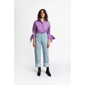 Bow Sleeve Shirt / purple rain