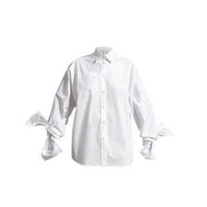 Bow Sleeve Shirt / white flake