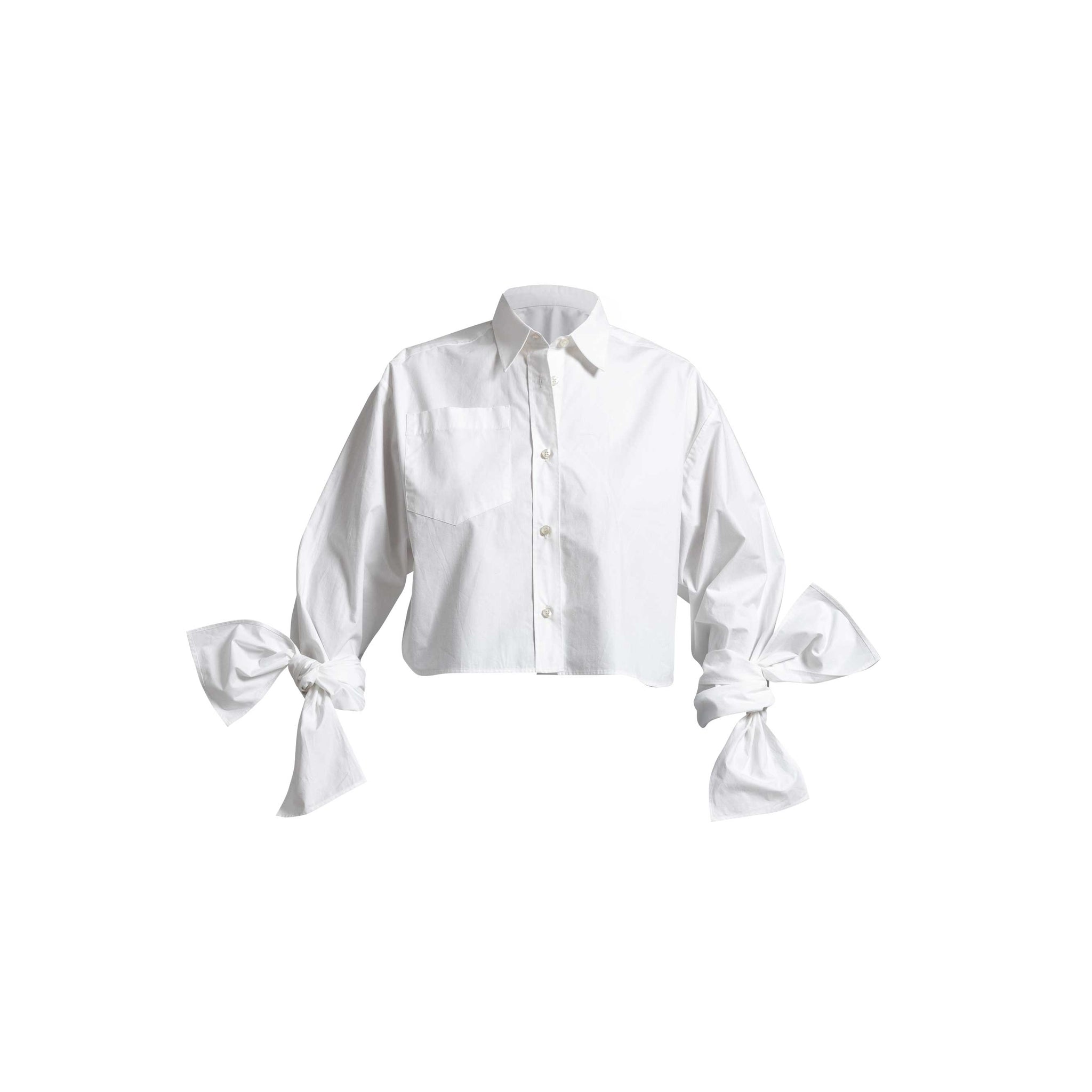 Bow Sleeve Crop Shirt / paper