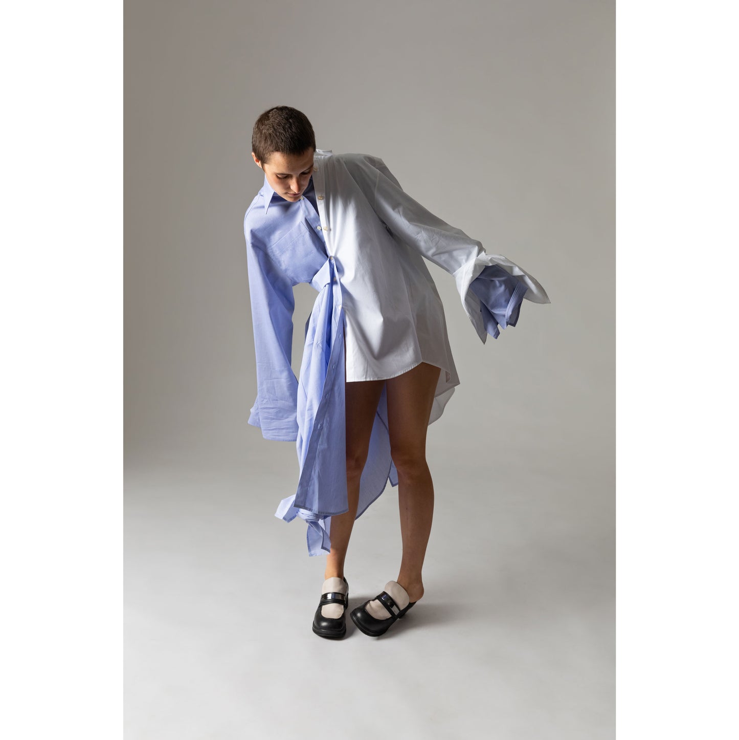 Bow Sleeve Shirt / cloudless blue