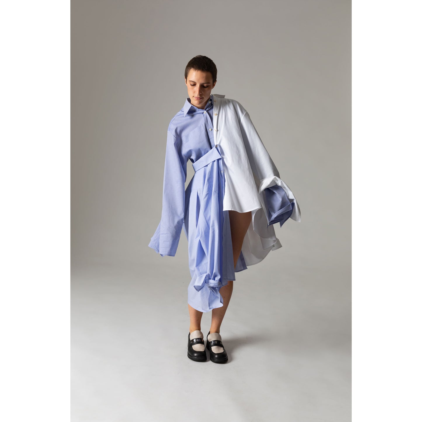 Bow Sleeve Shirt / cloudless blue