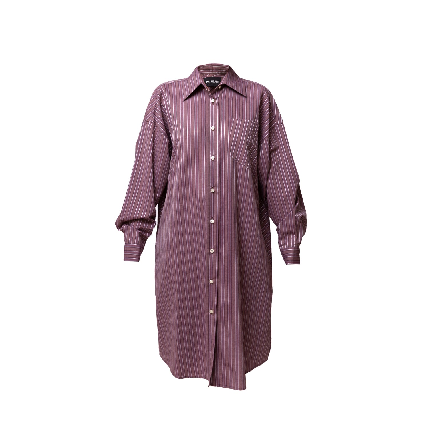 Floaty Back Shirt Dress / berry ice stripes