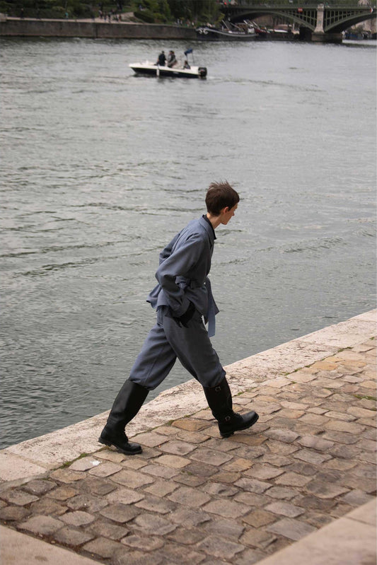 hose grau wolle unisex faire Produktion 