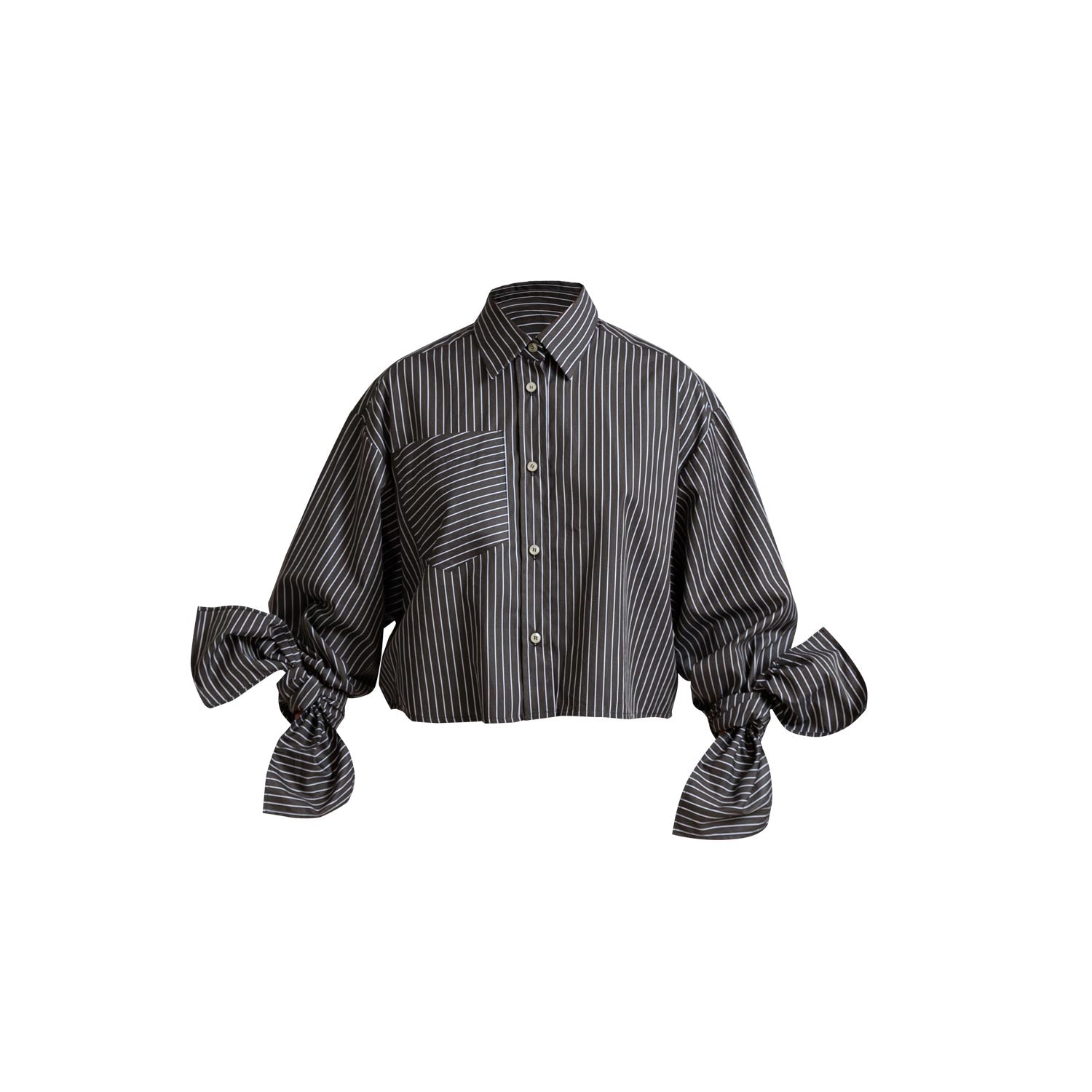 bluse gestreift grau weiß Baumwolle unisex faire Produktion 