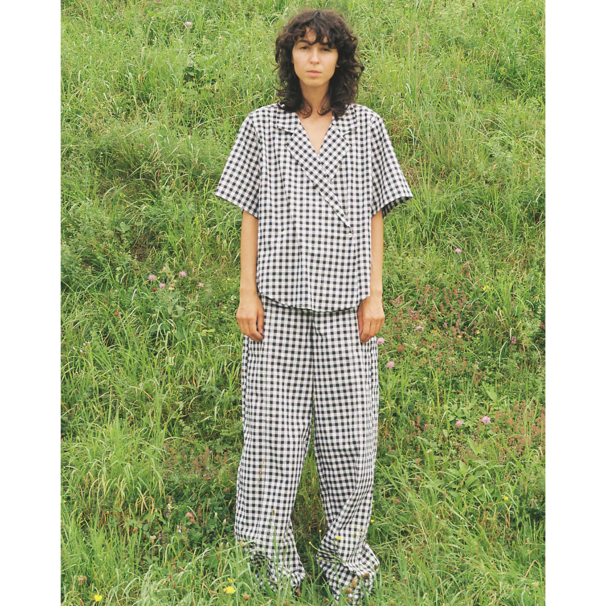 Track Suit Pants / vichy bardot black
