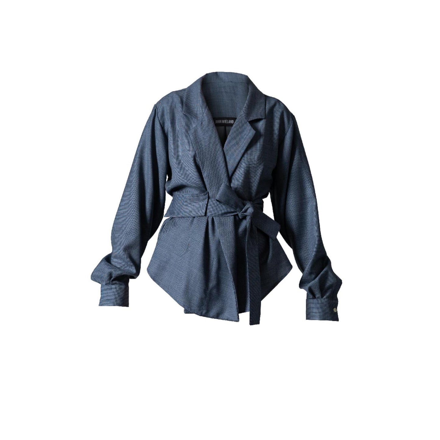 Wrap Revers Shirt RAVEN / wooly dove