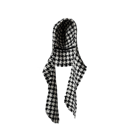 Mütze Schal wolle schwarz weiß gemustert unisex faire Produktion 