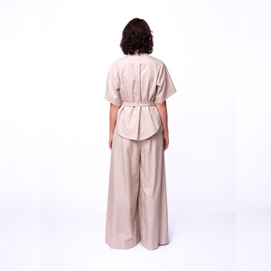 Wide Pleat Pants / sandcastle