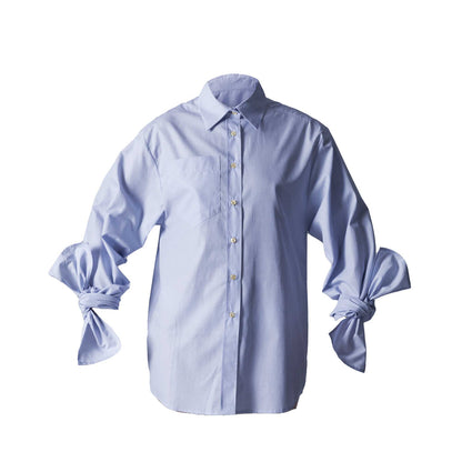 bluse hellblau Baumwolle unisex faire Produktion 